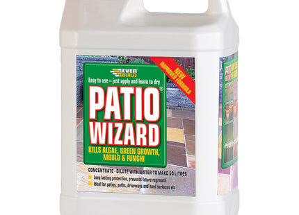 Everbuild Patio Wizard Moss Protection Against Algae, Green Growth, Mould & Fungi - 5 Litre