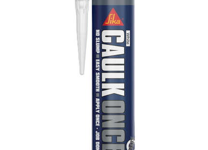 Everbuild Sika Caulk Once Premium Quality Acrylic Caulk - Highly Flexible - Fast Drying - White - 295ml