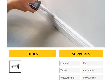 Everbuild Sika Caulk Once Premium Quality Acrylic Caulk - Highly Flexible - Fast Drying - White - 295ml