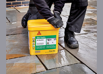 Everbuild Sika - FastFix All Weather Self-Setting Paving Jointing Compound - Ready to Use - No Mixing Required - Dark Buff - 15kg - 21 sq. m