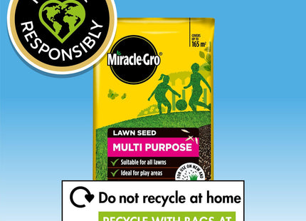 Miracle-Gro Multi Purpose Lawn Seed, Child & Pet Friendly, Coverage 165m2, 5kg Bag