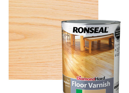 Ronseal Diamond Hard Floor Varnish Clear Matt 5 Litre