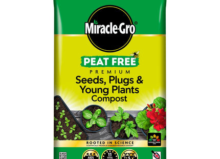 Miracle-Gro Peat Free Premium Seeds, Plugs & Young Plants Compost, 20 Litre