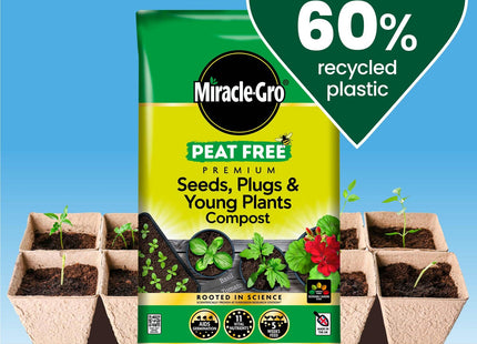Miracle-Gro Peat Free Premium Seeds, Plugs & Young Plants Compost, 20 Litre