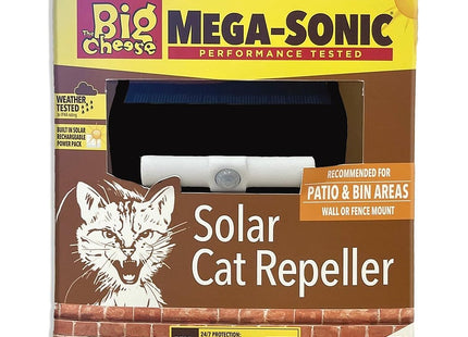 STV The Big Cheese Mega-Sonic Solar Cat Repeller, Humane Treatment and Deterrent, Protection for Gardens Areas, Motion-Activated and Weatherproof