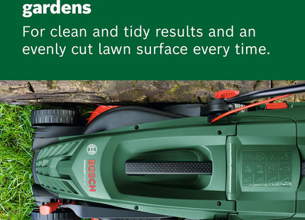 Bosch Corded Lawnmower UniversalRotak 34-410 (230 V, cutting width: 34 cm, 40-litre grass box, with GrassCombs)