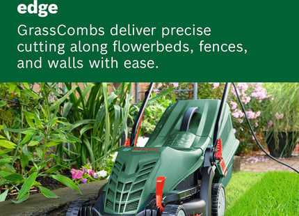 Bosch Corded Lawnmower UniversalRotak 34-410 (230 V, cutting width: 34 cm, 40-litre grass box, with GrassCombs)