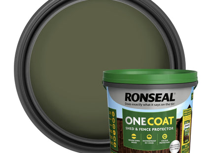 Ronseal One Coat Shed and Fence Protector Forest Green 5 Litre (Covers up to 6 Fence Panels) All Weather Protection