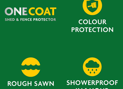 Ronseal One Coat Shed and Fence Protector Forest Green 5 Litre (Covers up to 6 Fence Panels) All Weather Protection