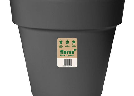 Elho Paris Large Plant Pot 40cm Diameter Weather-Resistant Plastic Flowerpot Anthracite Indoor Outdoor