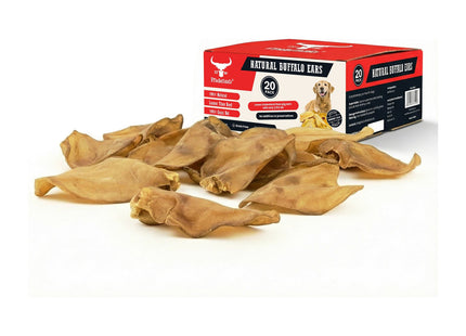 The Buffalo Co. Buffalo Ears for Dogs 20 Pack Natural Grass-Fed Dog Treats