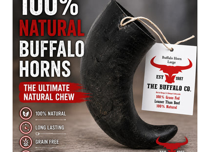 The Buffalo Co. Buffalo Horns for Dogs Small 4-5 Inch Natural Dog Chews