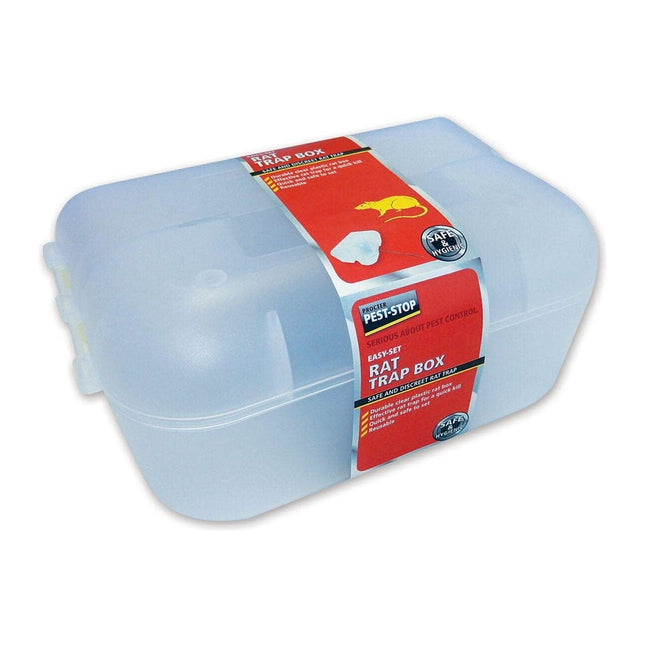 Pest-Stop Easy Set Rat Trap Box Reusable Snap Trap in Enclosed Housing Indoor Use Durable Plastic