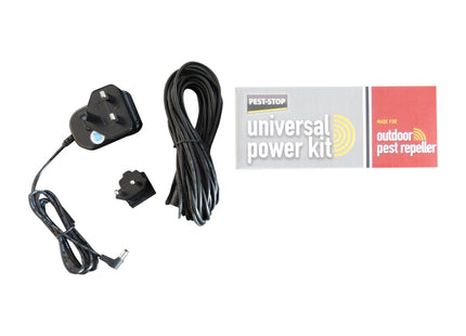 Pest-Stop Universal Power Kit for Outdoor Repellers - 10m Extension Cable - Includes UK and EU Plugs - Mains Adaptor
