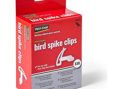 Pest-Stop Bird Spike Clips - Pack of 30 - Secure Fixing for Guttering and Edges - Translucent UV-Resistant Plastic - For Use Bird Spikes