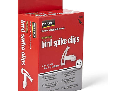 Pest-Stop Bird Spike Clips - Pack of 30 - Secure Fixing for Guttering and Edges - Translucent UV-Resistant Plastic - For Use Bird Spikes