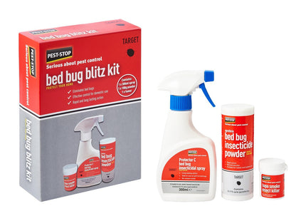 Pest-Stop Bed Bug Blitz Kit - 300ml Spray, 100g Powder & 11g Fumer - Multi-Action Indoor Bed Bug Control - Long-Lasting Protection