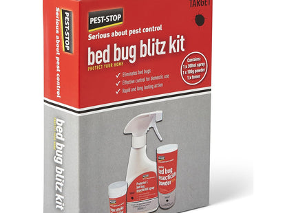 Pest-Stop Bed Bug Blitz Kit - 300ml Spray, 100g Powder & 11g Fumer - Multi-Action Indoor Bed Bug Control - Long-Lasting Protection