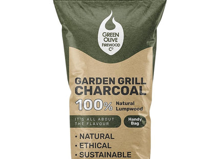 Green Olive Firewood Company Garden Grill BBQ Lumpwood Charcoal Handy Bag 3kg, Natural FCHPP3