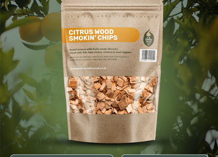 Green Olive Firewood Company Citrus Wood Smokin' Chips 3 Litre for BBQ Smoking