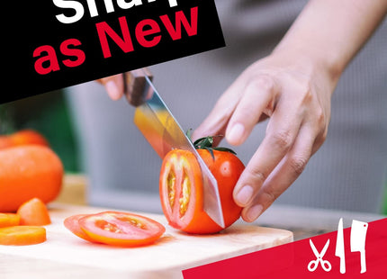 Multi-Sharp 1901 2 in 1 Multi-Purpose Knife and Scissor Blade Sharpener. Also Sharpens Cleavers, mezzalunas, Left & Right-Handed Scissors