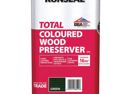 Ronseal Trade Total Wood Preserver Green 5 Litre RSLTTWPGR5L