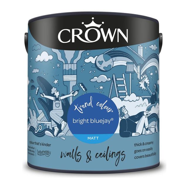 Crown Bright Bluejay 2.5 Litre Walls & Ceilings Matt Emulsion