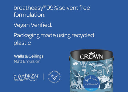 Crown Bright Bluejay 2.5 Litre Walls & Ceilings Matt Emulsion