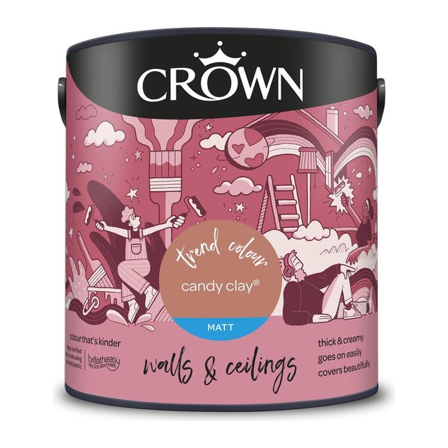 Crown Candy Clay 2.5 Litre Walls & Ceilings Matt Emulsion