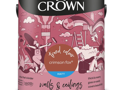 Crown Crimson Fox 2.5 Litre Walls & Ceilings Matt Emulsion