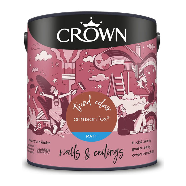 Crown Crimson Fox 2.5 Litre Walls & Ceilings Matt Emulsion