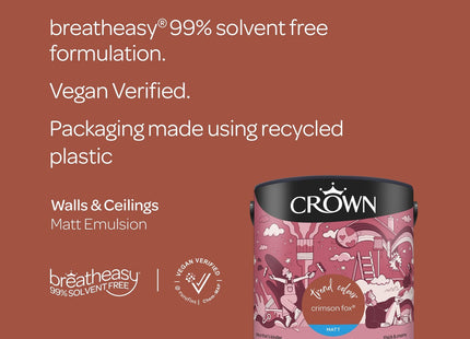 Crown Crimson Fox 2.5 Litre Walls & Ceilings Matt Emulsion