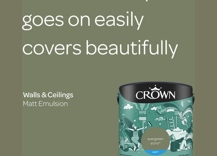 Crown Evergreen Echo 2.5 Litre Walls & Ceilings Matt Emulsion