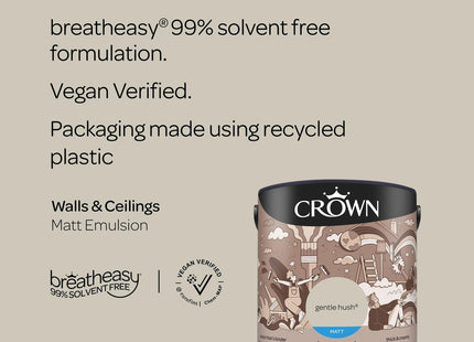 Crown Gentle Hush 2.5 Litre Walls & Ceilings Matt Emulsion