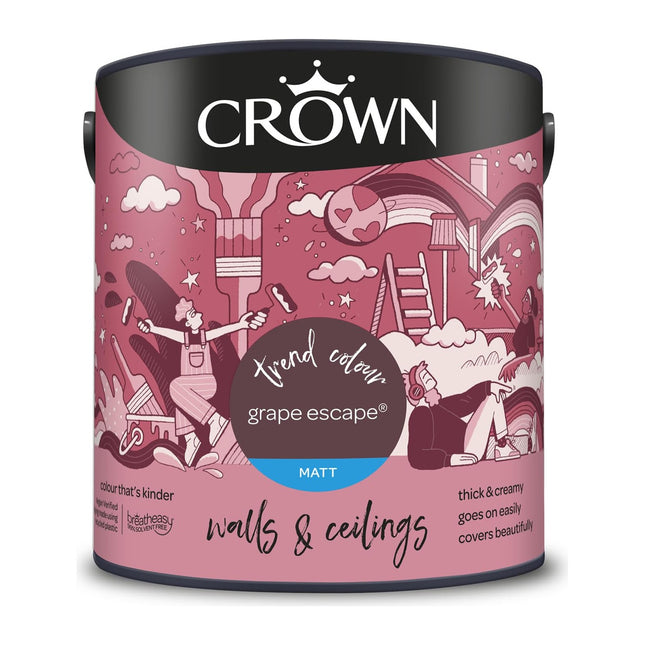 Crown Grape Escape 2.5 Litre Walls & Ceilings Matt Emulsion