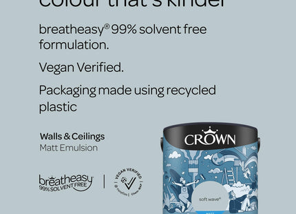 Crown Soft Wave 2.5 Litre Walls & Ceilings Matt Emulsion