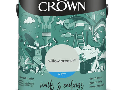 Crown Willow Breeze 2.5 Litre Walls & Ceilings Matt Emulsion