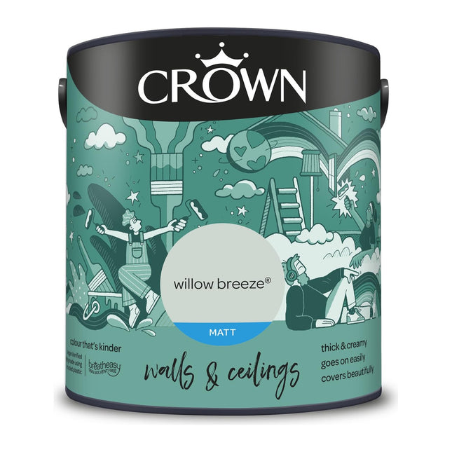 Crown Willow Breeze 2.5 Litre Walls & Ceilings Matt Emulsion