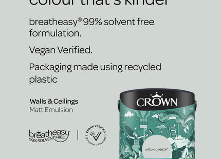 Crown Willow Breeze 2.5 Litre Walls & Ceilings Matt Emulsion