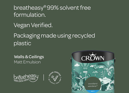 Crown Woodland Wanderer 2.5 Litre Walls & Ceilings Matt Emulsion
