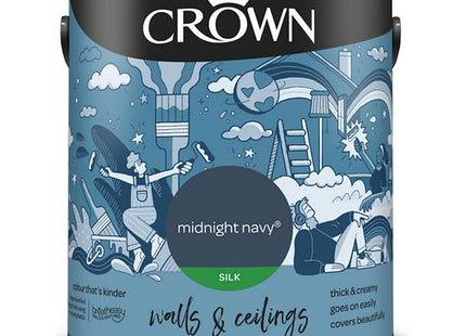 Crown Midnight Navy 2.5 Litre Walls & Ceilings Silk Emulsion