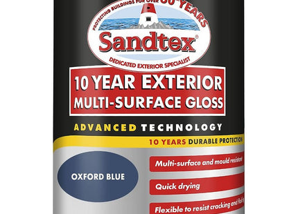Sandtex 10 Year Exterior Multi Surface Gloss 750ml Oxford Blue