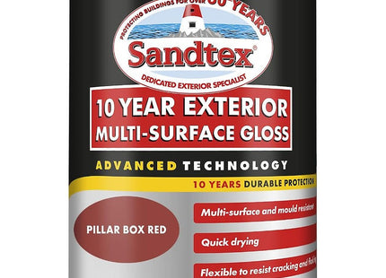 Sandtex 10 Year Exterior Multi Surface Gloss 750ml Pillar Box Red