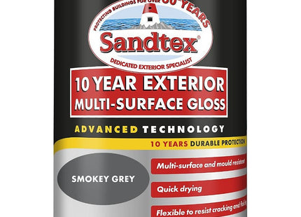Sandtex 10 Year Exterior Multi Surface Gloss 750ml Smokey Grey