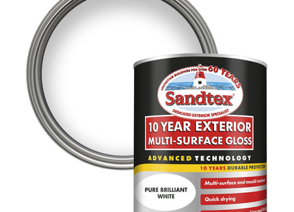 Sandtex 10 Year Exterior Multi-Surface Gloss 750ml Brilliant White