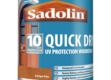 Sadolin Quick Dry Woodstain 10 Year Protection Interior Exterior 1 Litre