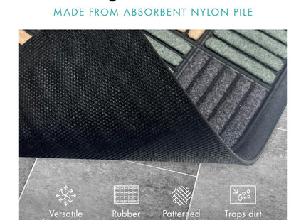 Gardman Mighty Mats Scrape 'N' Sorb Door Mat Indoor & Sheltered Outdoor Dirt Trapper Rug with Rubber Back 40 x 60cm Parquet Multi P00028213