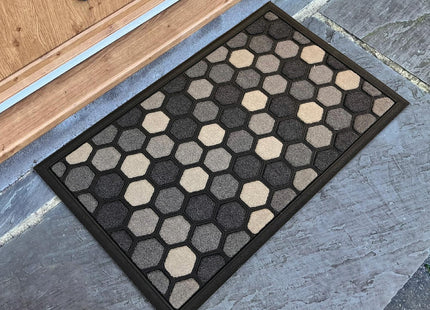 Gardman Mighty Mats Scrape 'N' Sorb Honeycomb Grey Door Mat 40 x 60cm P00028214
