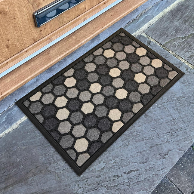 Gardman Mighty Mats Scrape 'N' Sorb Honeycomb Grey Door Mat 40 x 60cm P00028214