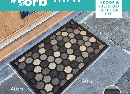 Gardman Mighty Mats Scrape 'N' Sorb Honeycomb Grey Door Mat 40 x 60cm P00028214